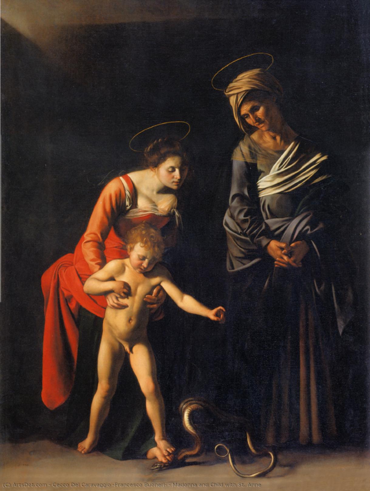 Madonna And Child With St. Anne — Cecco Del Caravaggio (francesco Buoneri)
