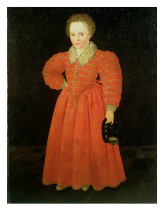 Portrait Of A Little Boy, Wearing A Red Dress — Robert Peake The Elder