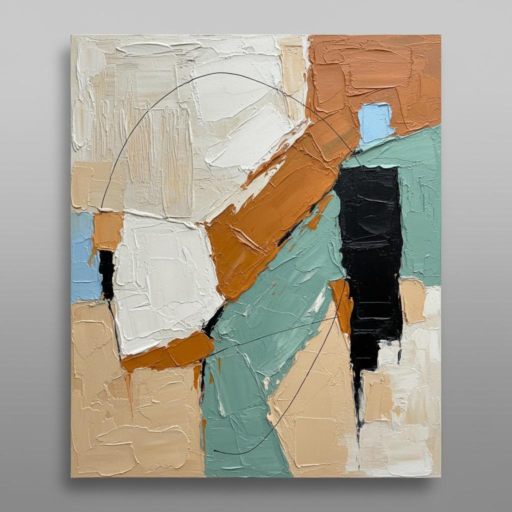 Monolithic Echoes In Ochre And Sage: A Singular Study Of Textured Equilibrium — Laurent Fabre