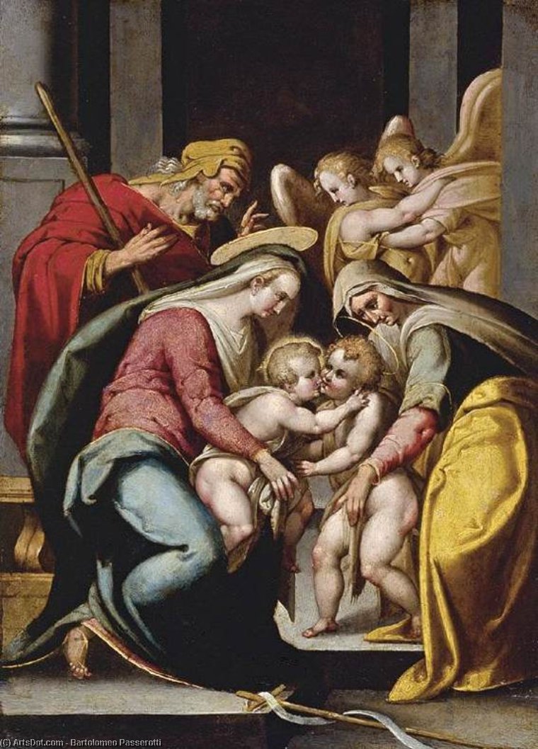 The Holy Family With St Elizabeth And The Infant St John The Baptist — Bartolomeo Passerotti