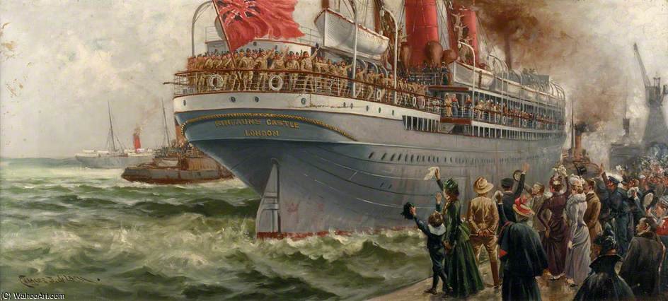 The 'kinfauns Castle' As A Troopship — Charles John De Lacy