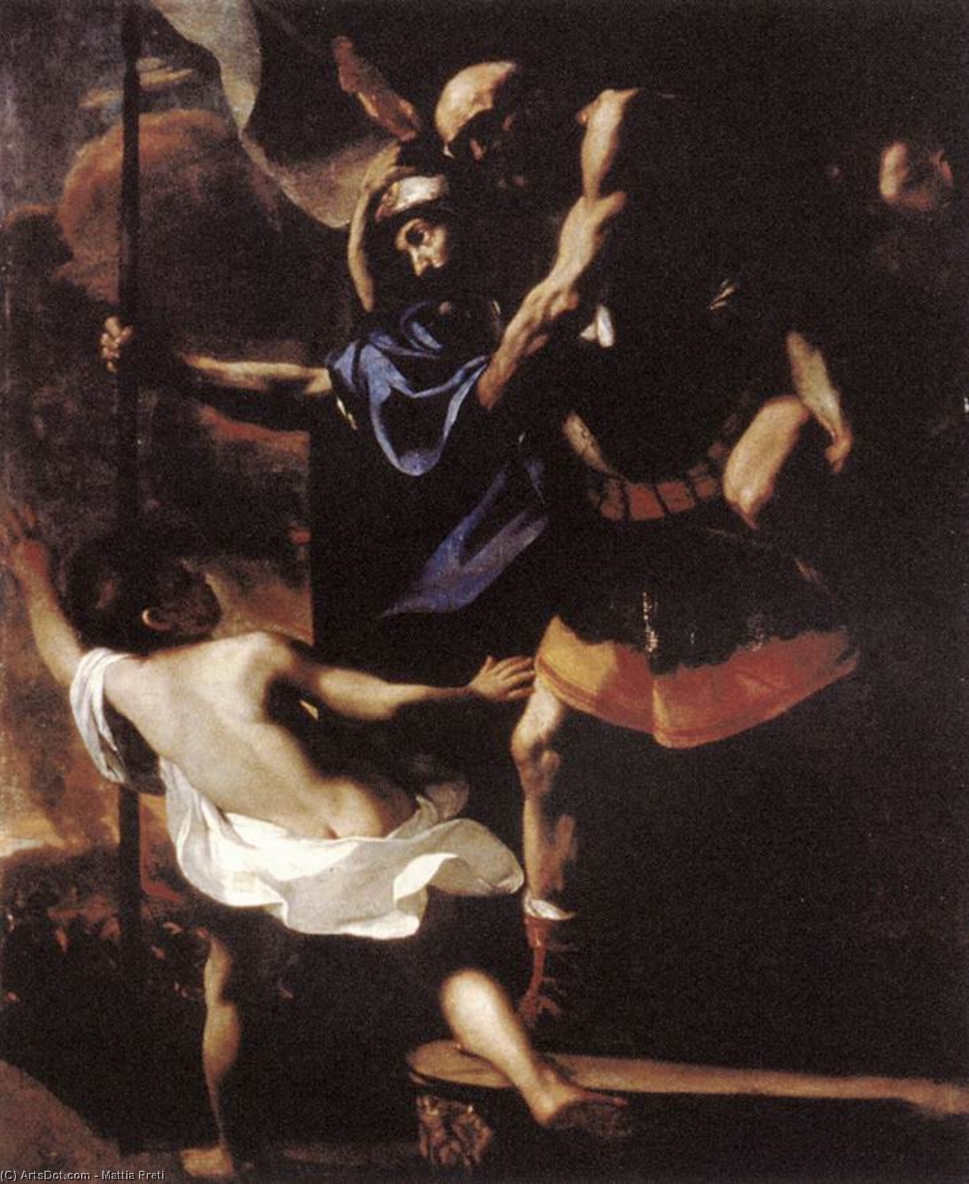 Aeneas, Anchises And Ascanius Fleeing Troy — Mattia Preti