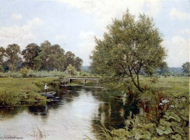 The Enborne At Aldermaston Mill Berkshire — Edward Wilkins Waite