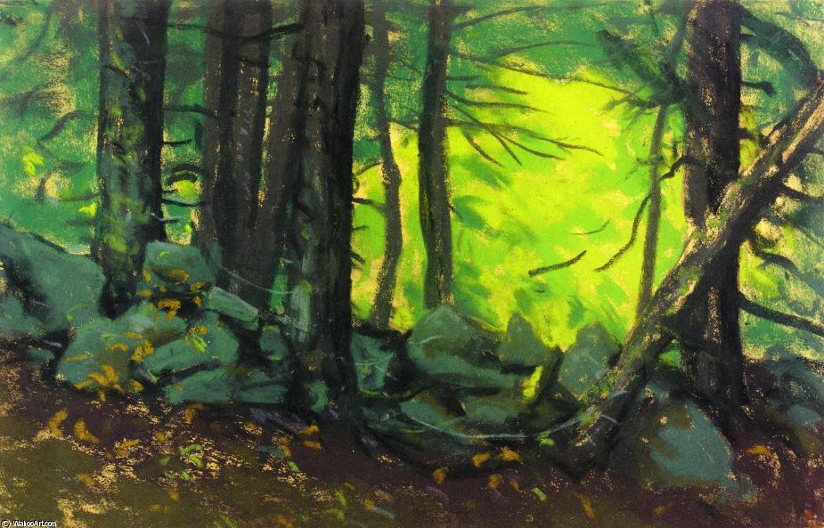 The Stone Wall With Woods — Robert Henri