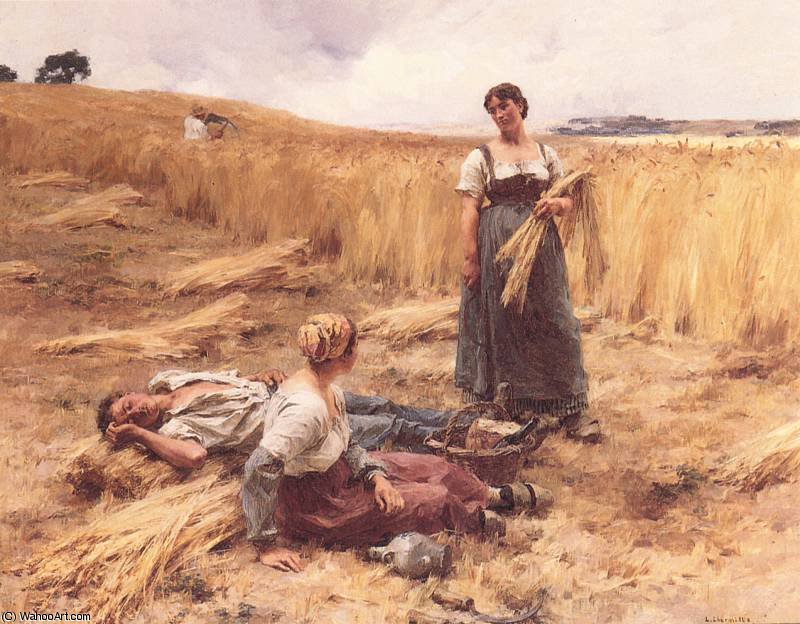 Moissonneurs A Mont Saint Pere — Léon Augustin L'hermitte