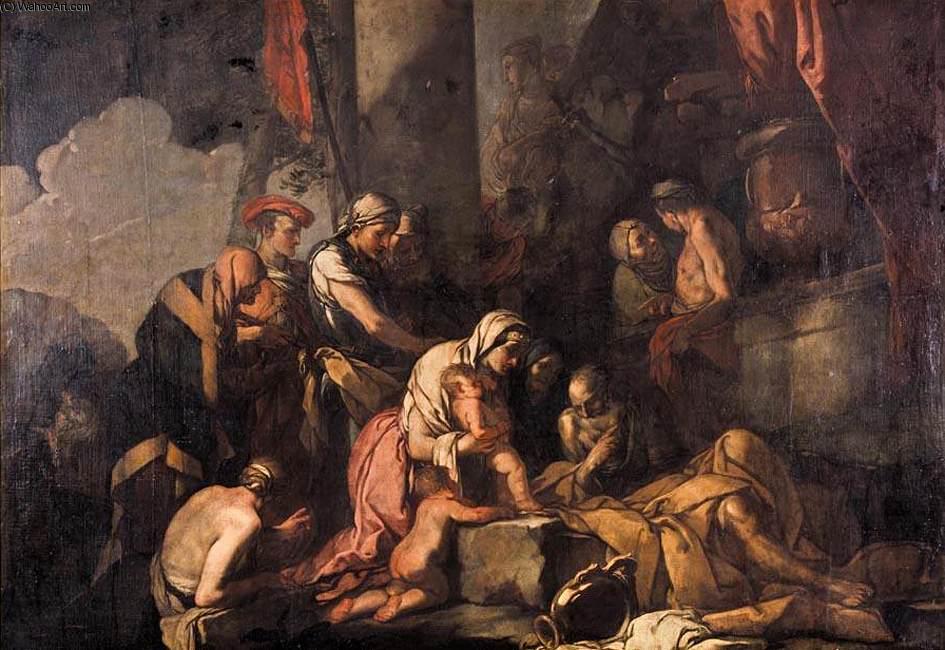 Liriope Bringing Narcissus Before Tiresias — Giulio Carpioni