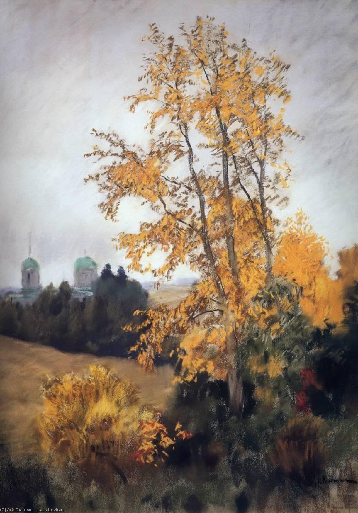 Autumn Landscape With Church — Isaak Ilyich Levitan