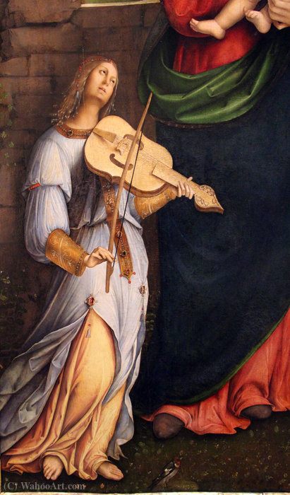 Virgin And Child With Angel Musicians(detail) — Bernardino Di Bosio Zaganelli