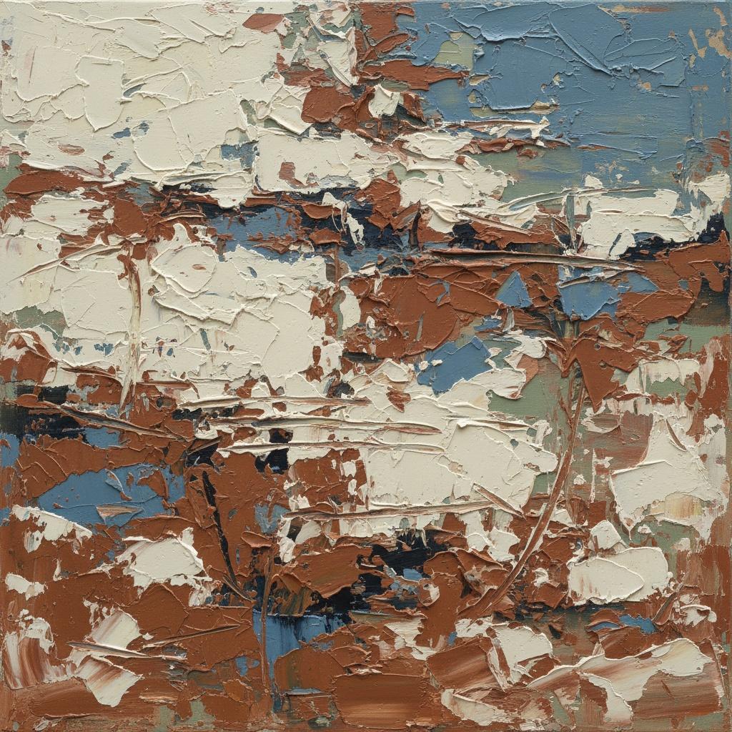 Fragmented Earth: A Monumental Study In Textured Terracotta And Slate Shadows — David Moreau