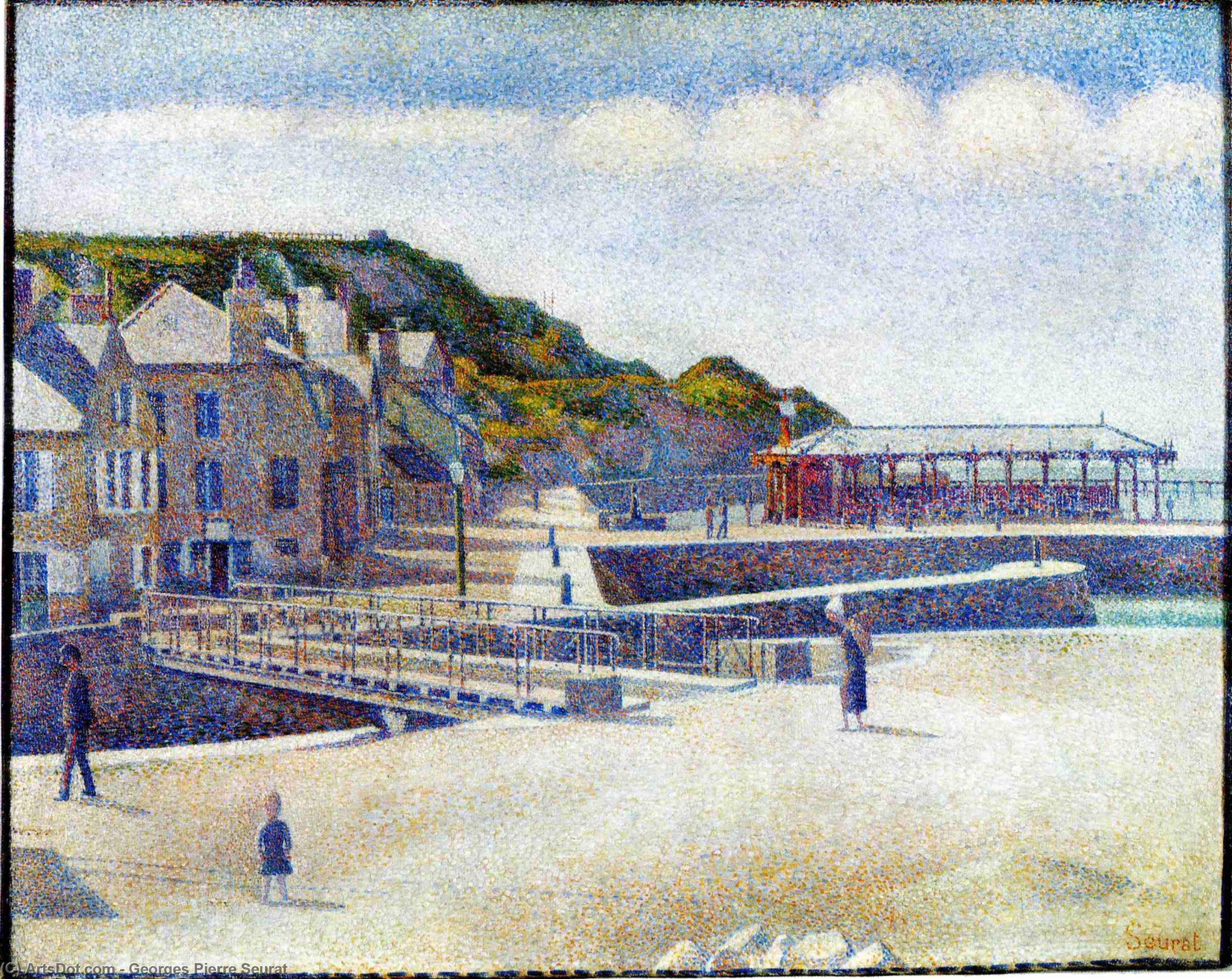 The Harbour And The Quays At Port-en-bessin — Georges Seurat