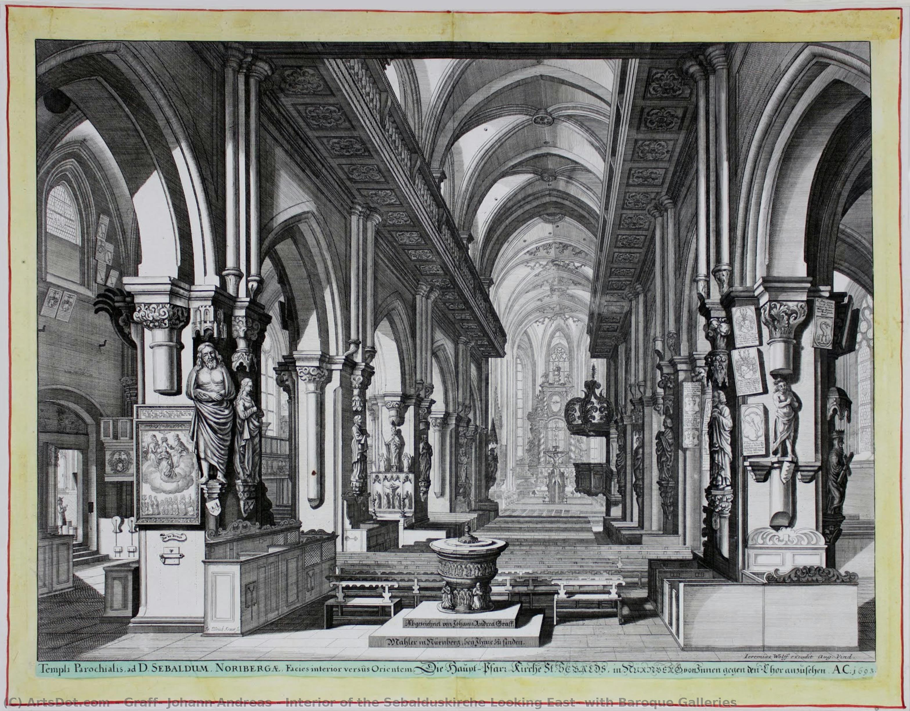 Interior Of The Sebalduskirche Looking East, With Baroque Galleries — Johann Andreas Graff