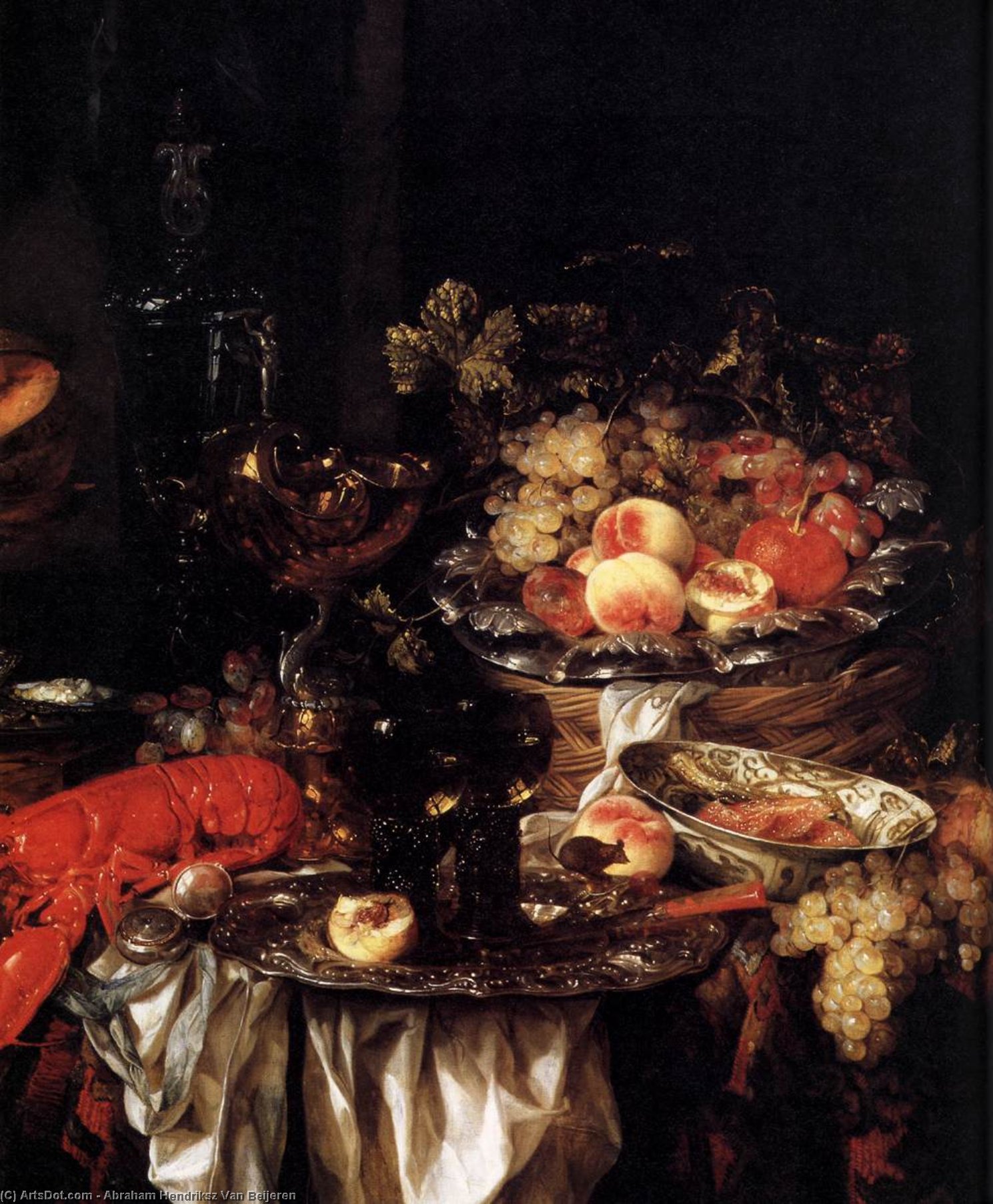 Banquet Still-life With A Mouse (detail) — アブラハム・ヘンドリックスス・ファン・ベイレン