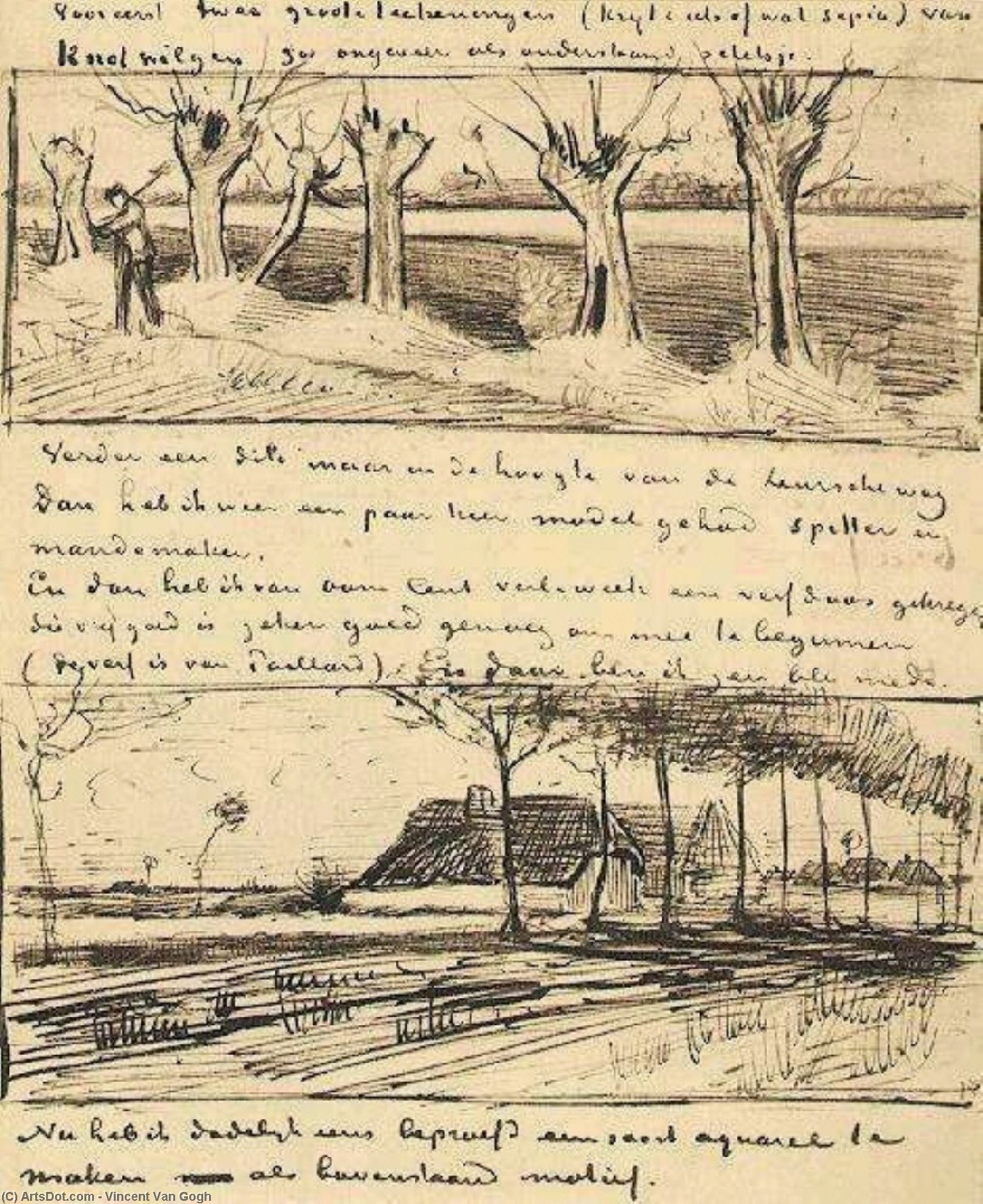 Straße Mit Weißwedeln — Vincent Willem Van Gogh