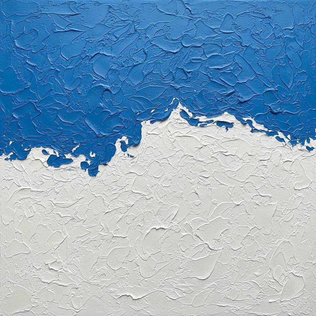 Cerulean Fracture: Eine Monumentale Studie In Impasto-textur Und Spontanem Blauem Horizont — David Moreau