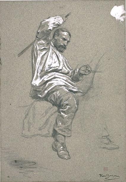 Man Sitting Astride, Holding The Reins In The Left Hand — Rosa Bonheur