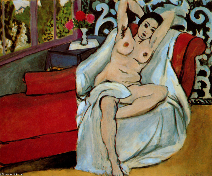 Nu Drapé Au Divan Rouge Huile Sur Toile Collection Particulière — マティス