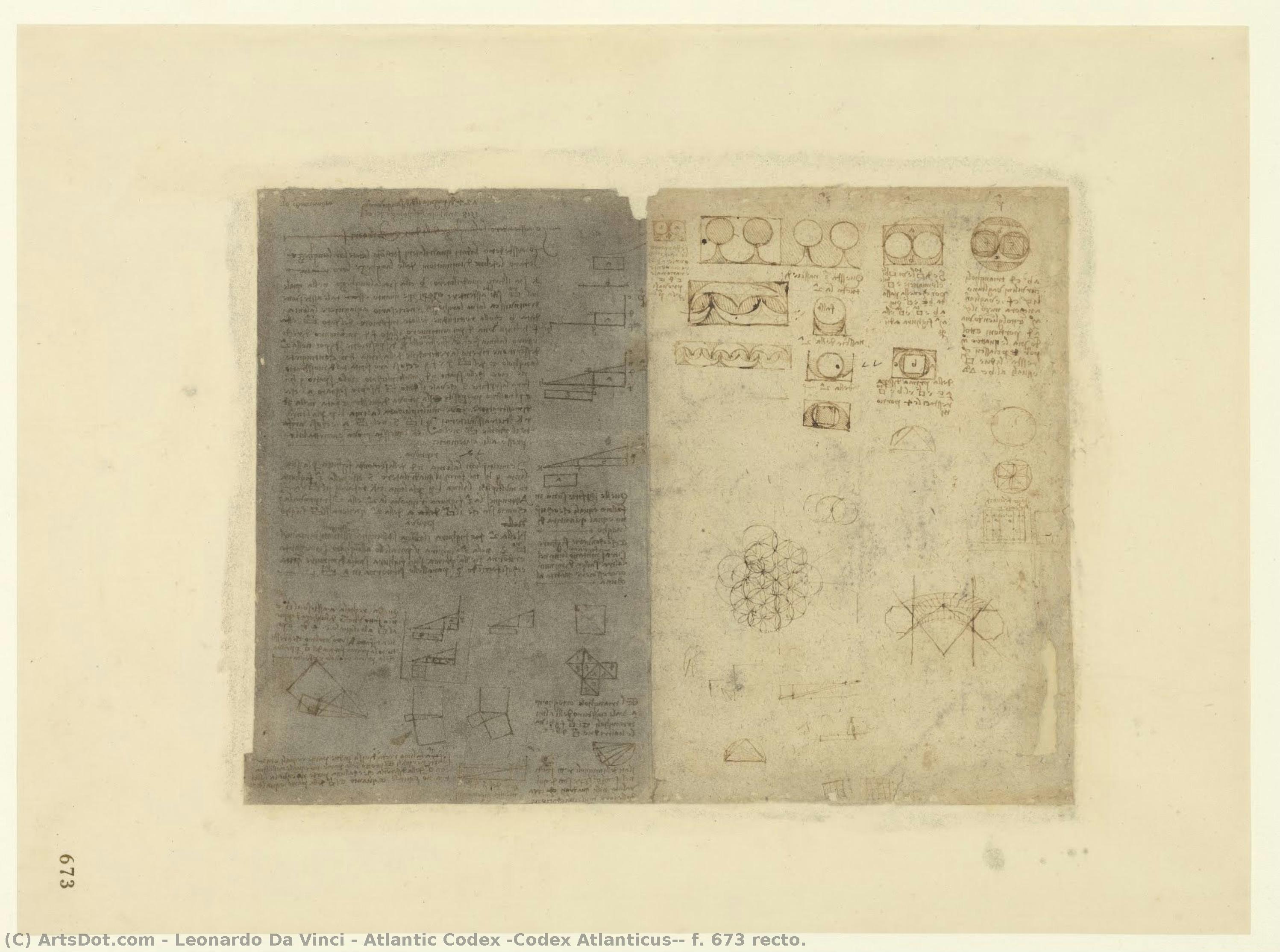 Atlantischer Kodex (codex Atlanticus), F. 673 Recto. — Leonardo Da Vinci