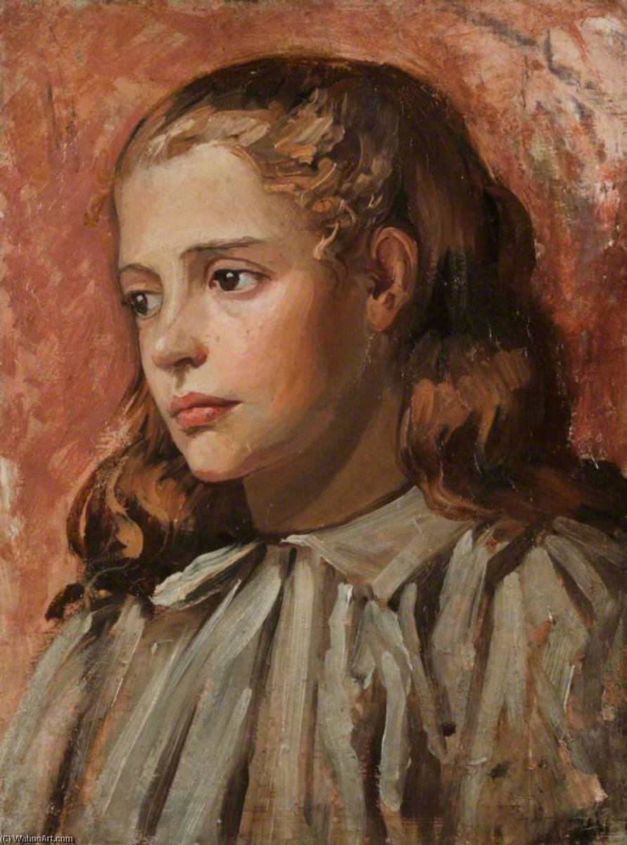 Portrait Of A Girl In A White Pinafore — William Herbert Allen