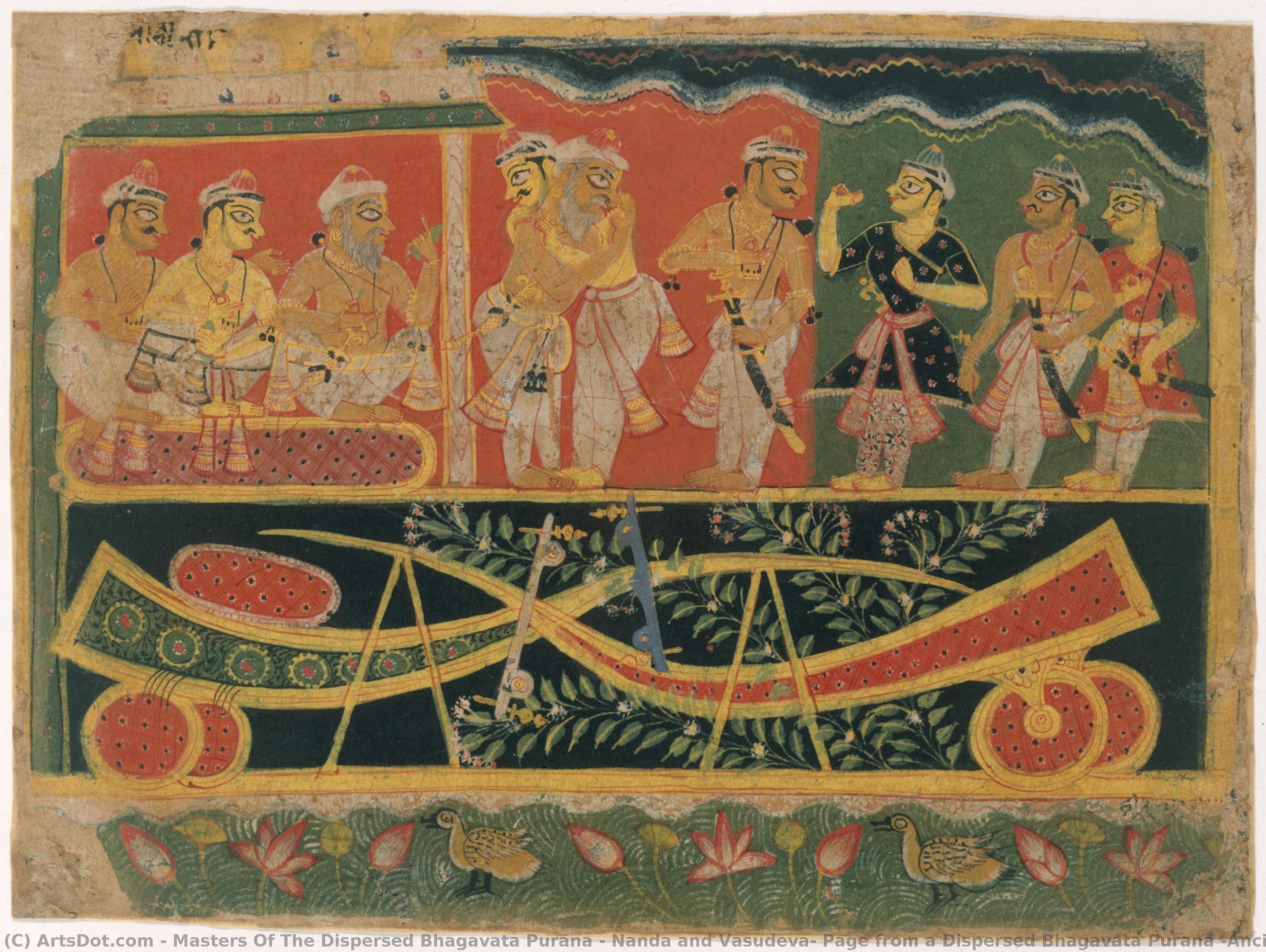 Nanda And Vasudeva: Page From A Dispersed Bhagavata Purana (ancient Stories Of Lord Vishnu) — Masters Of The Dispersed Bhagavata Purana