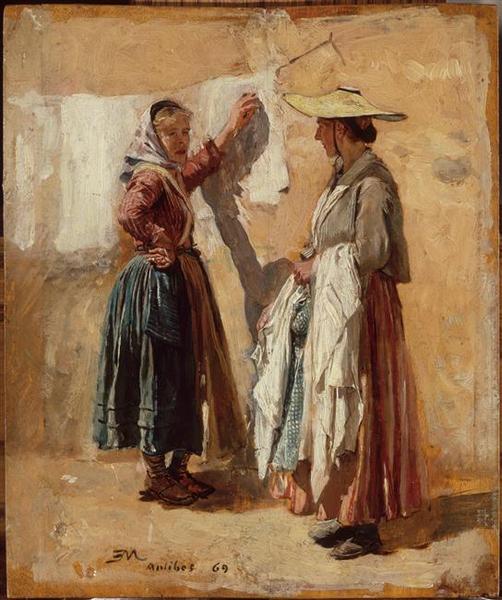 Les Blanchisseuses À Antibes — Жан-луи Эрнест Мейсонье