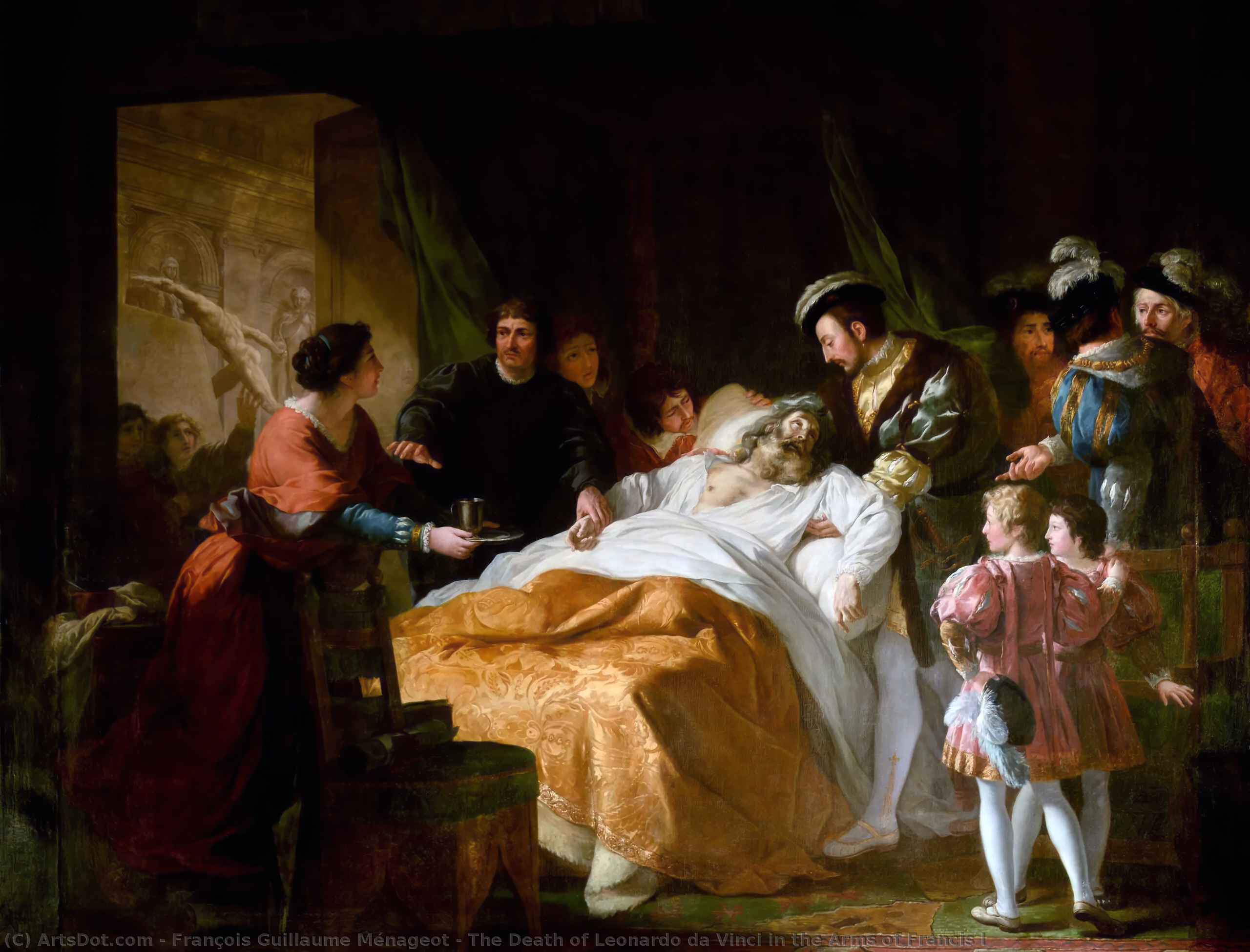 The Death Of Leonardo Da Vinci In The Arms Of Francis I — François Guillaume Ménageot