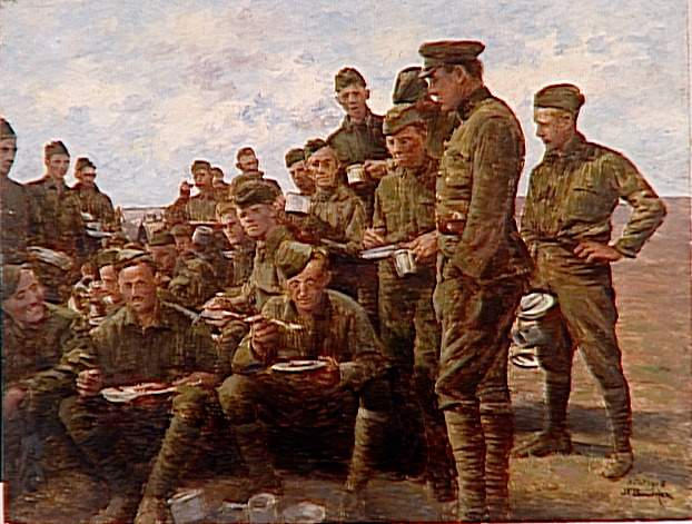 Le Déjeuner Au Camp Du 8ème Signal, Batallion, Août 1918 — Joseph-félix Bouchor