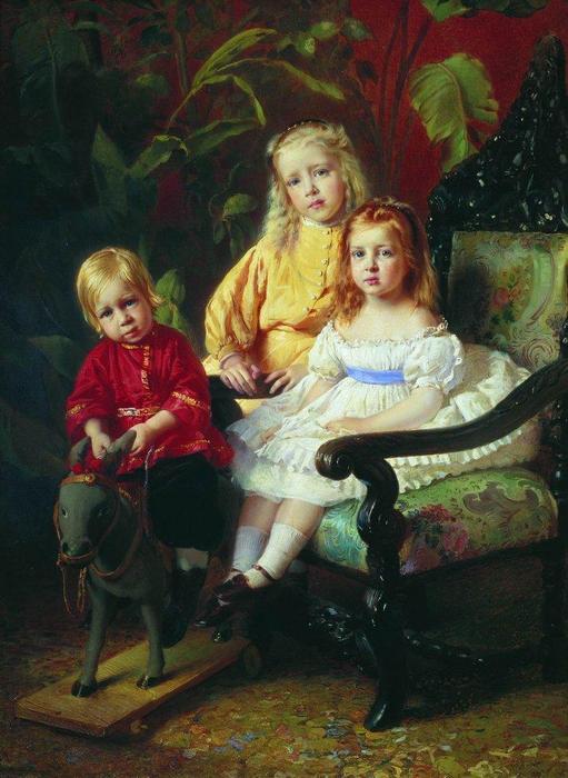 Portrait Of Children Stasovy — Konstantin Yegorovich Makovsky