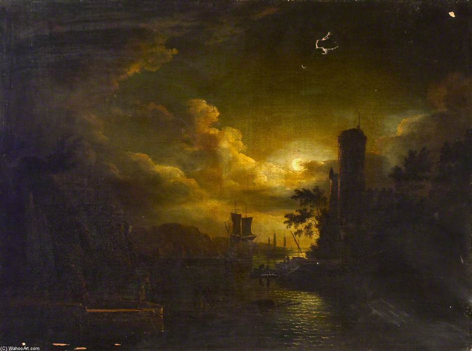 Coast Scene By Moonlight — Авраам Петтер