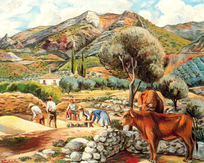 Landscape With Artist's Farmhouse In Fique — Rafael Zabaleta Fuentes