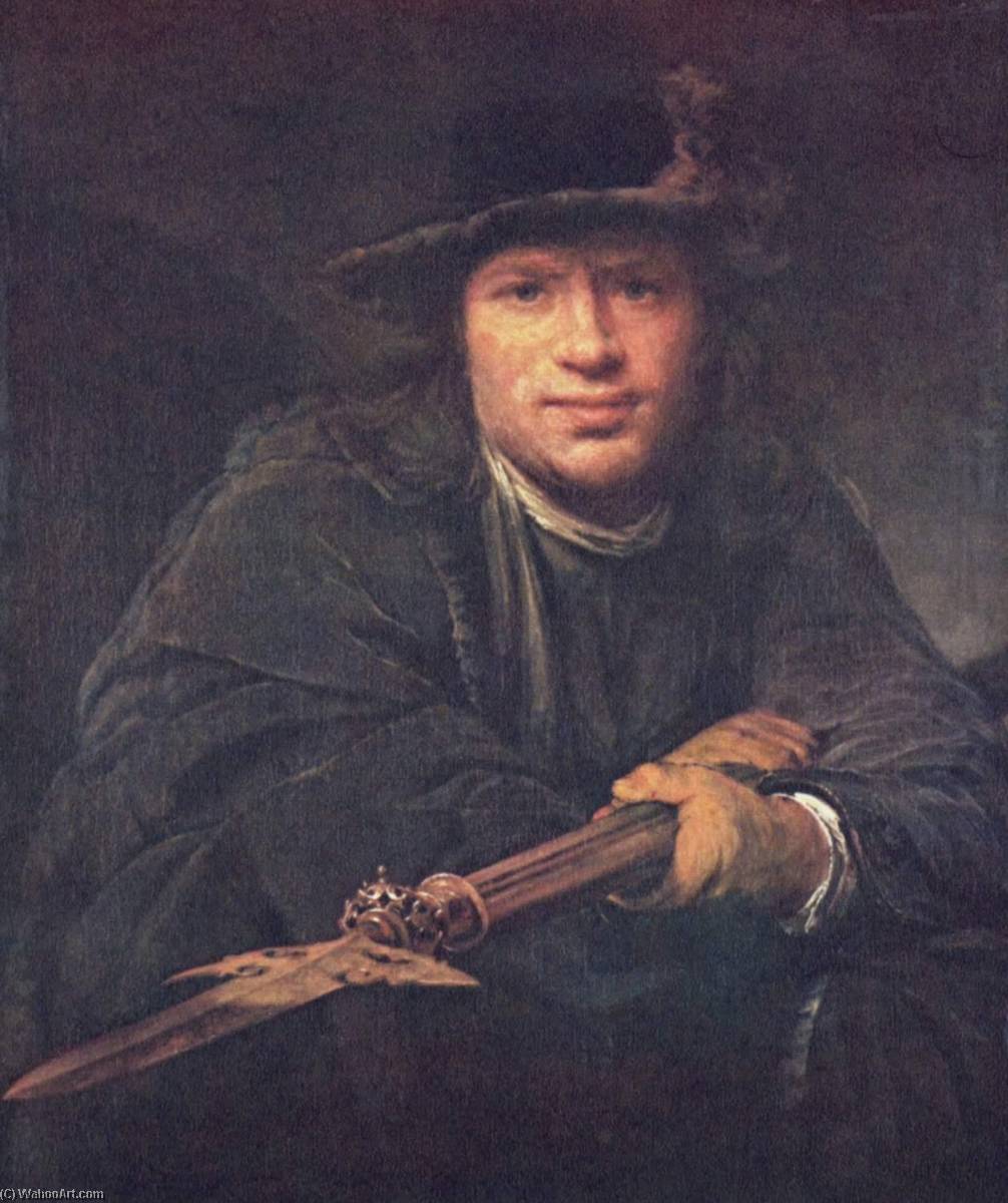 Deutsch Porträt Eines Mannes Mit Hellebarde — Aert De Gelder