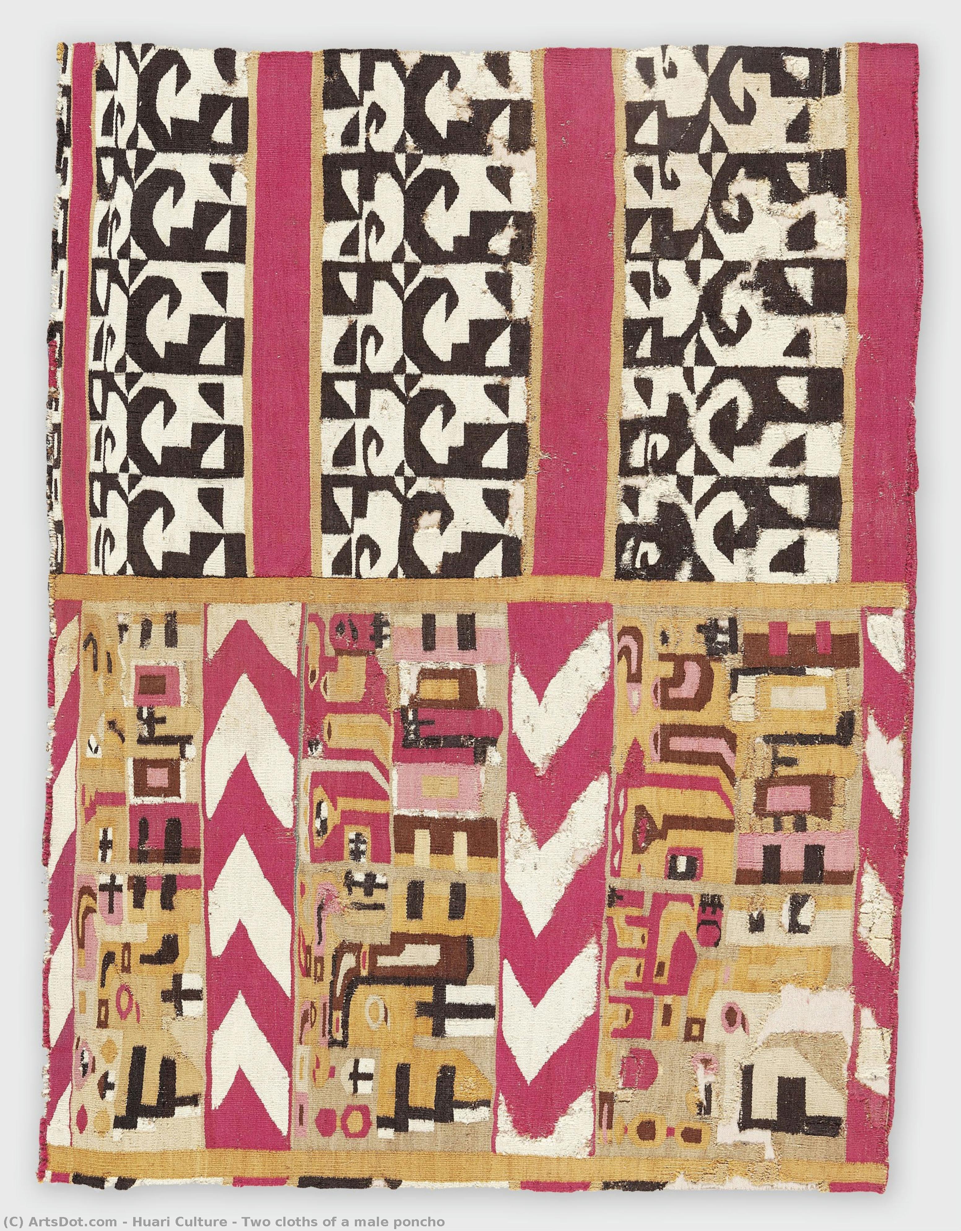 Two Cloths Of A Male Poncho — Huari Culture