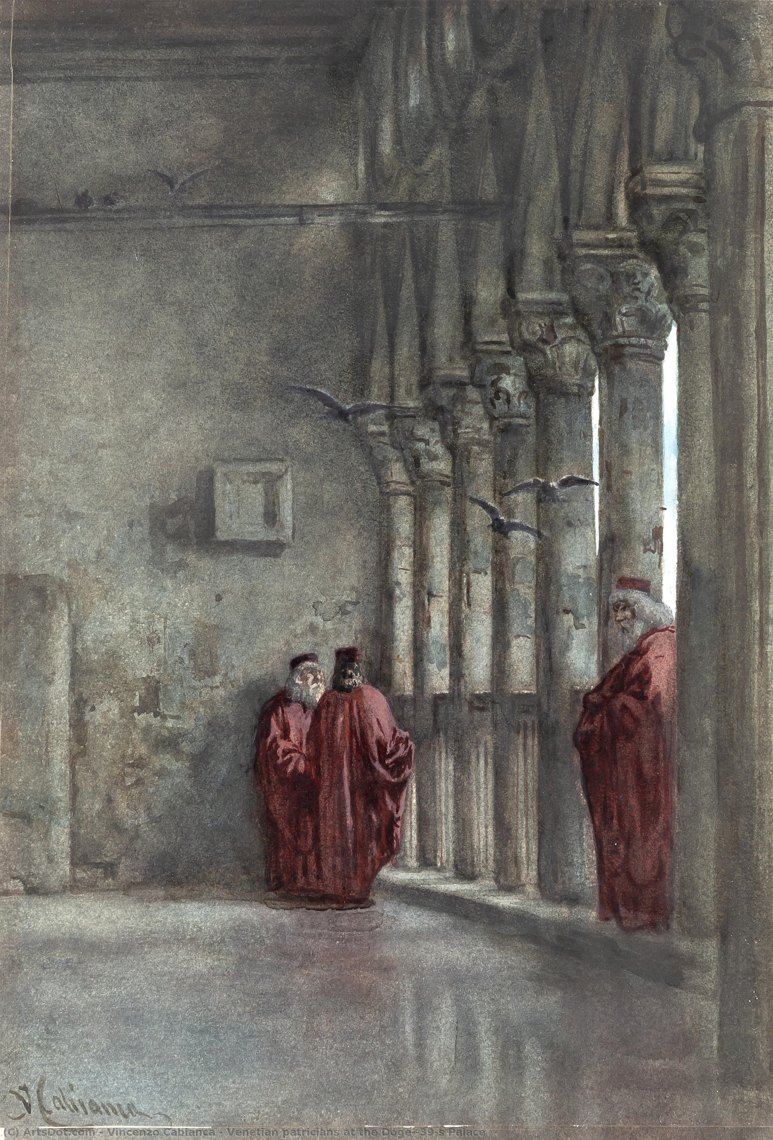 Venetian Patricians At The Doge's Palace — Vincenzo Cabianca