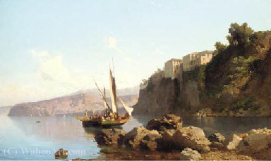 Fishing Vessels Drying Their Sails Off The Coast Of Capri — Alessandro La Volpe
