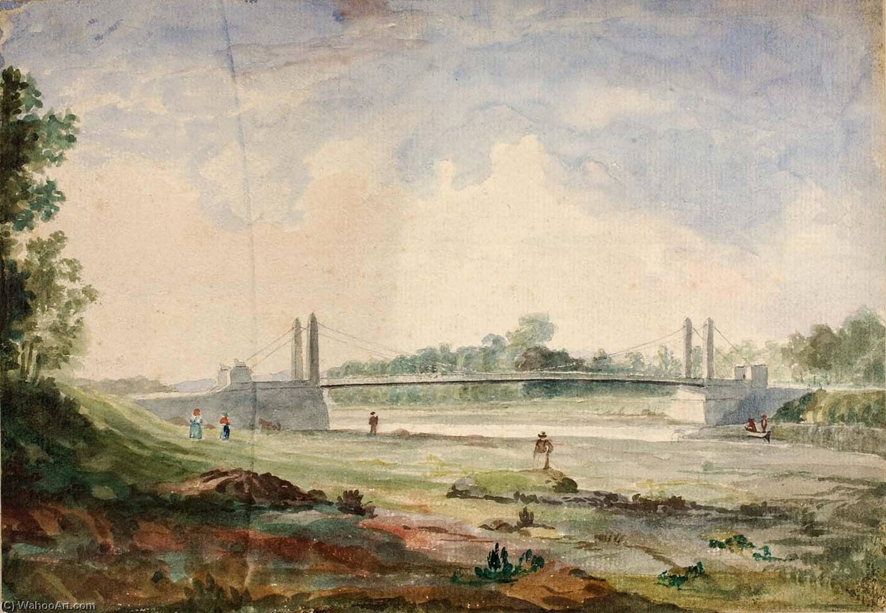 Suspension Bridge Over The Arno, Near The Cascine, Forence — Miner Kilbourne Kellogg