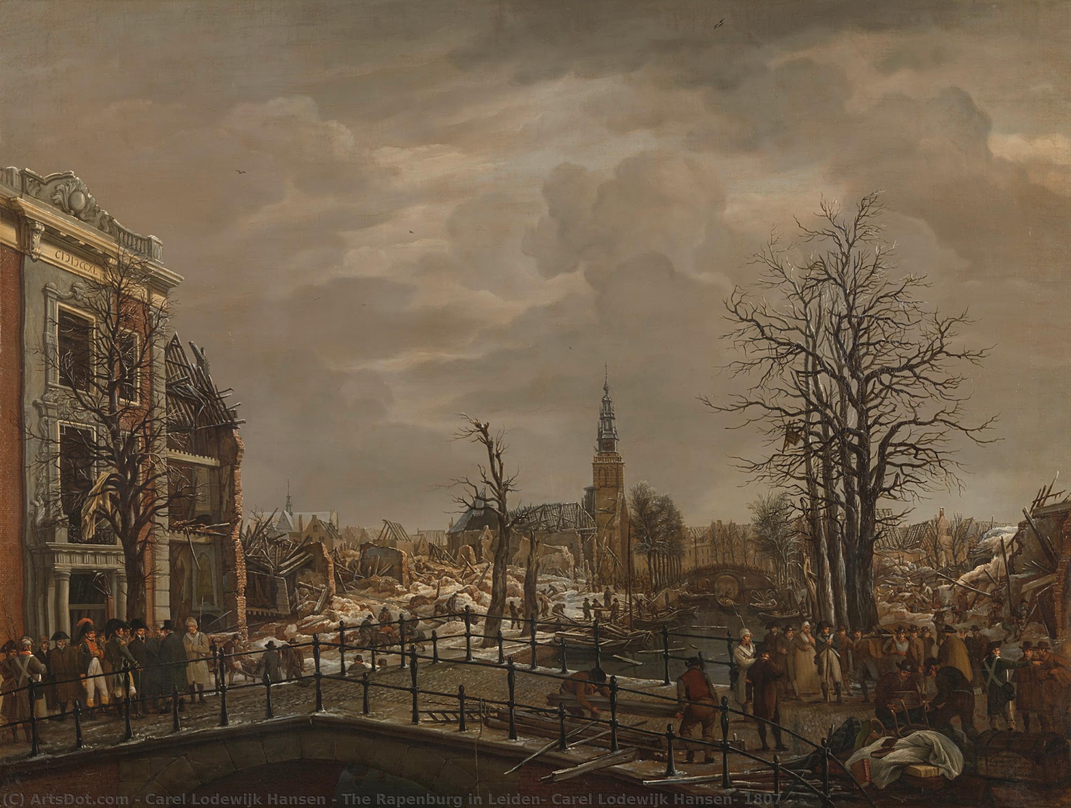 The Rapenburg In Leiden, Carel Lodewijk Hansen, 1807 — Carel Lodewijk Hansen