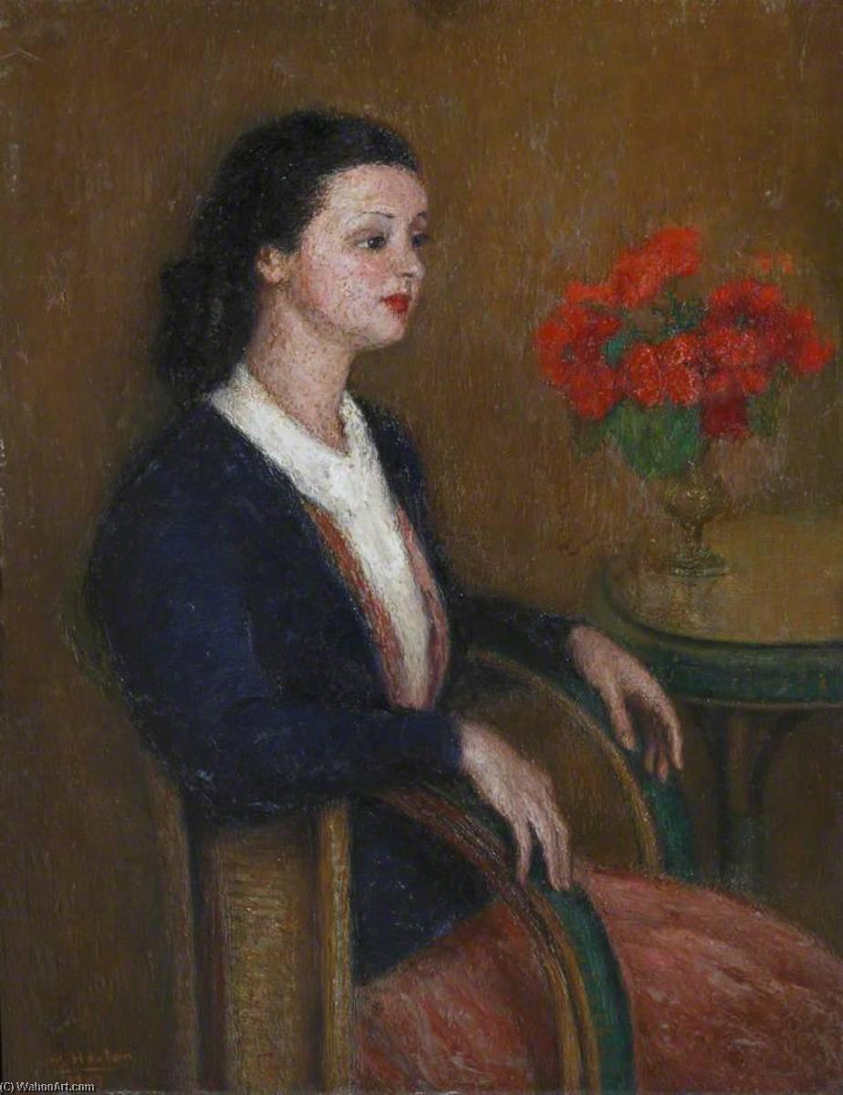 Seated Lady With Red Geraniums — Жорж Ван Хаутен