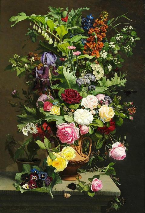 En Vase Med Roserne — Otto Didrik Ottesen