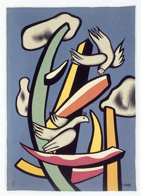 The White Birds On Blue Background — Леже