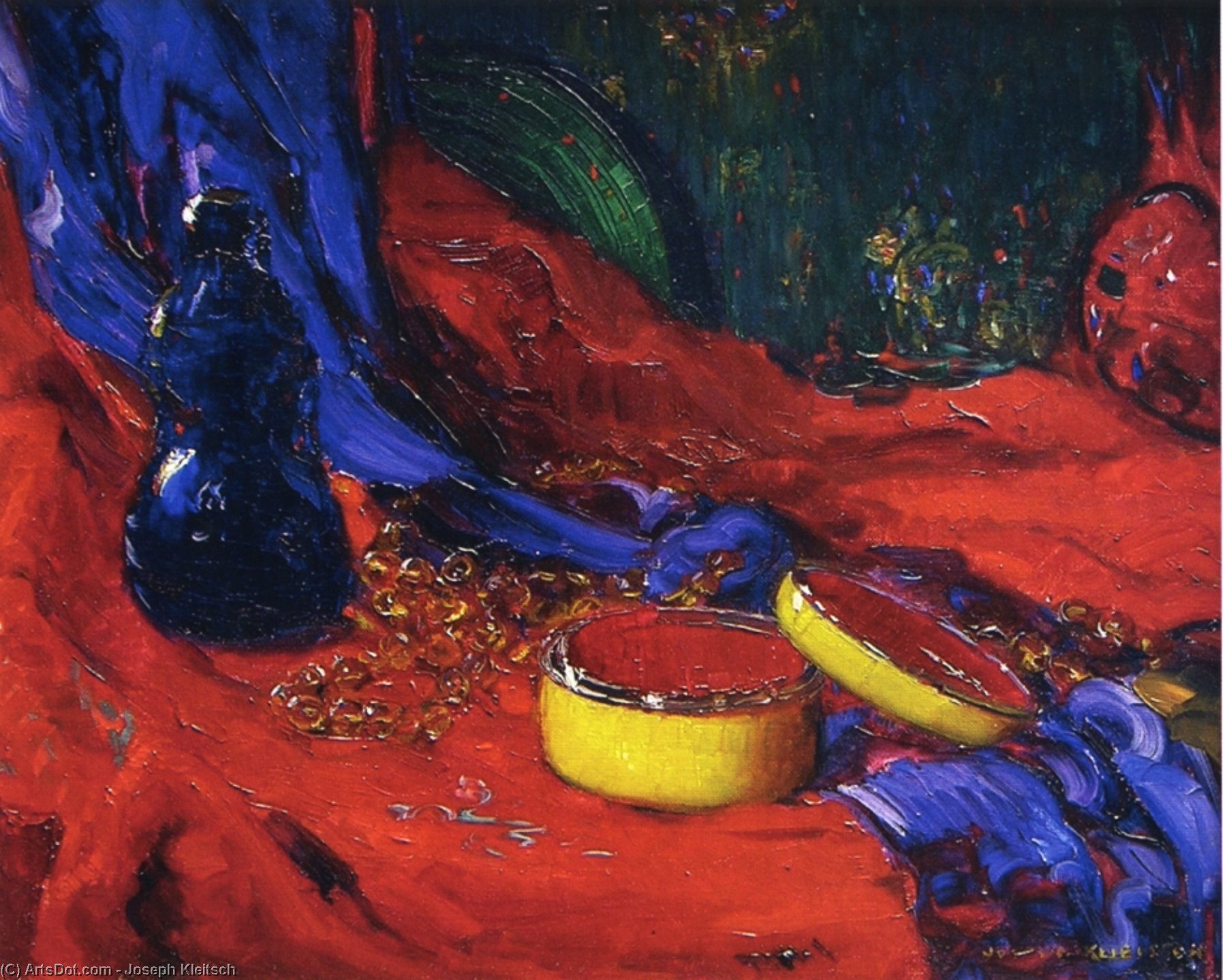 Yellow And Blue Cloissonne (also Known As Oriental Still Life) — ジョセフ・クライツ