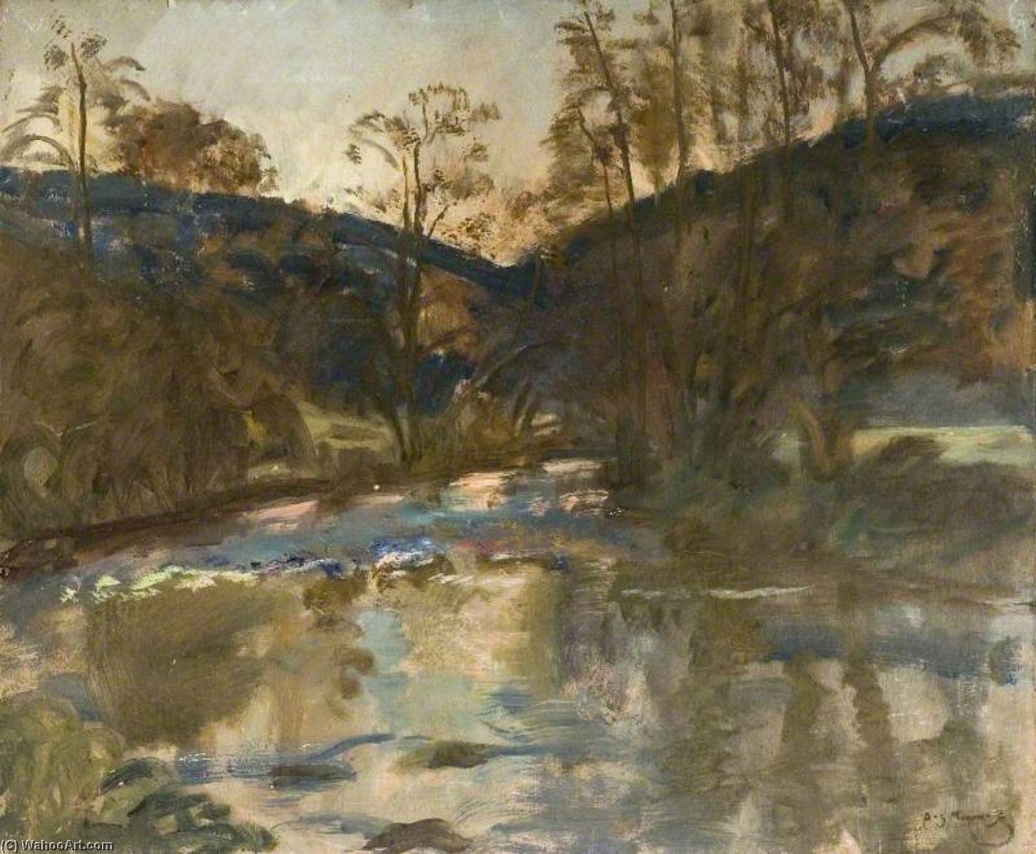 Study Of A River Landscape — Sir Alfred James Munnings