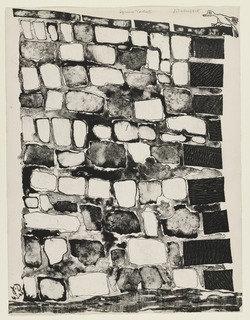 Bird Perched On The Corner Of The Wall (angle De Mur À L'oiseau Perché) From The Supplementary Suite For The Book Les Murs By Eugène Guillevic — Jean Philippe Arthur Dubuffet