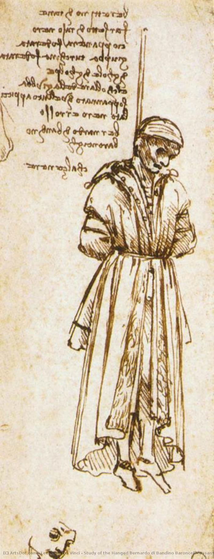 Study Of The Hanged Bernardo Di Bandino Baroncelli, Assassin Of Giuliano De Medici — Leonardo Da Vinci