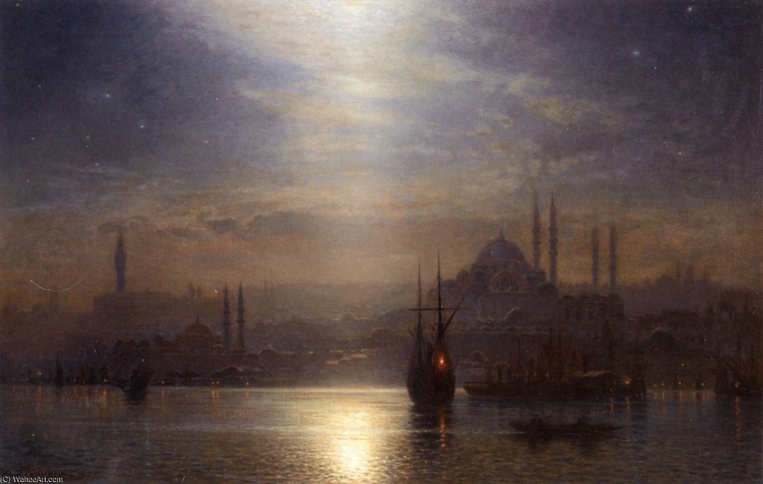 Night View Over The Bosphorus — Ernst Carl Eugen Koerner