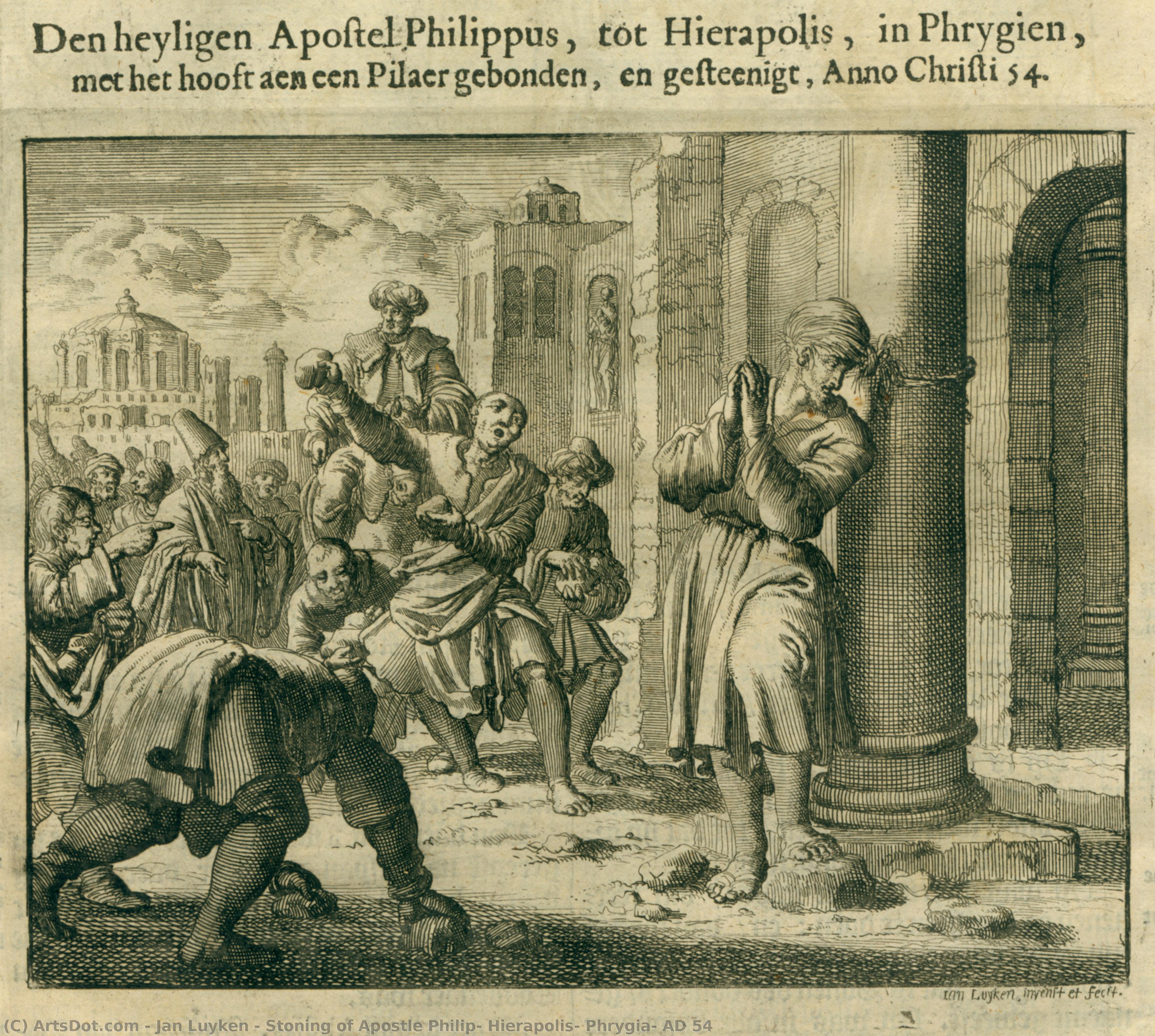 Stoning Of Apostle Philip, Hierapolis, Phrygia, Ad 54 — Jan Luyken