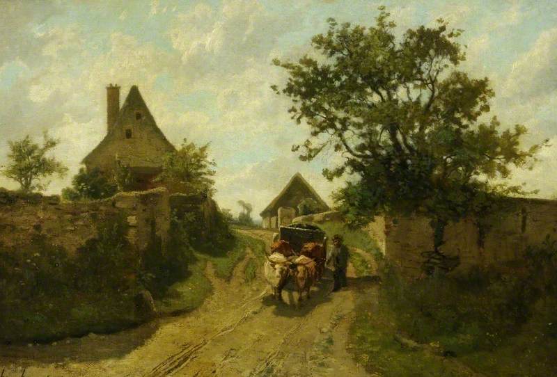 Farmhouses, St Aubin, Jersey — Henri-joseph Harpignies
