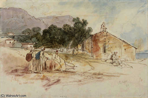 Near Scutari, Albania, With Corfu In The Distance — Edward Lear