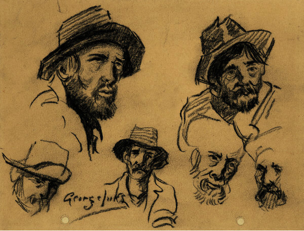 Studies Of Heads Of Men — George Benjamin Luks