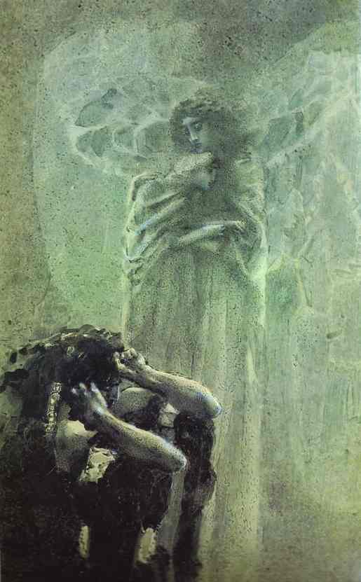 Demon And Angel With Tamara's Soul — Mikhail Vrubel