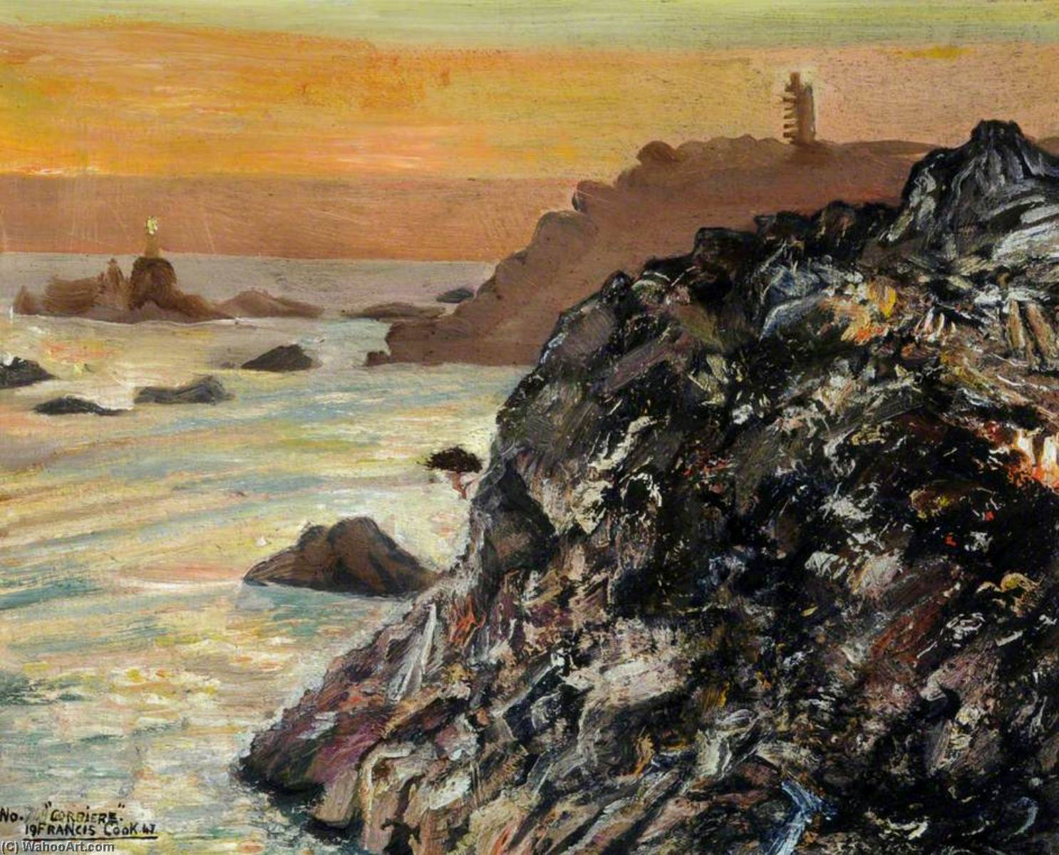 Corbière Lighthouse From The South Coast Of Jersey — Francis Ferdinand Maurice Cook