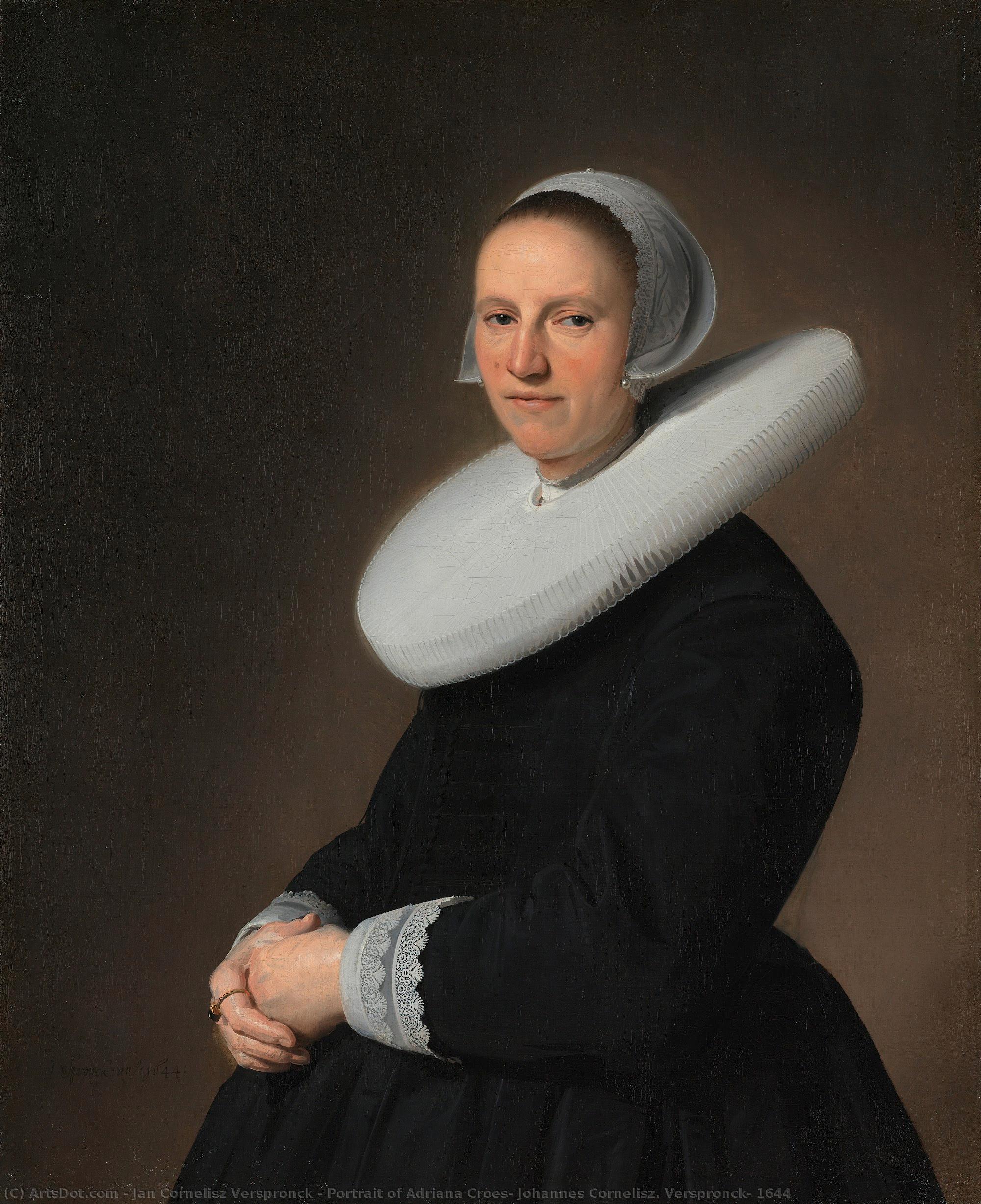 Portrait Of Adriana Croes, Johannes Cornelisz. Verspronck, 1644 — Jan Cornelisz Verspronck